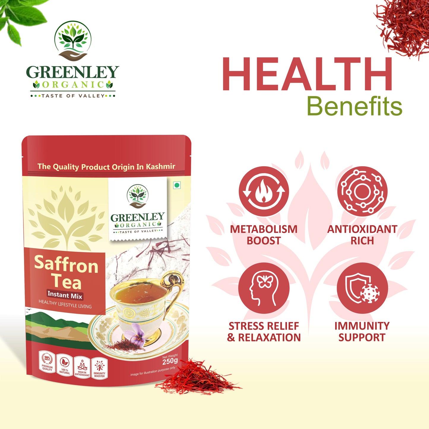 Saffron tea instant mix