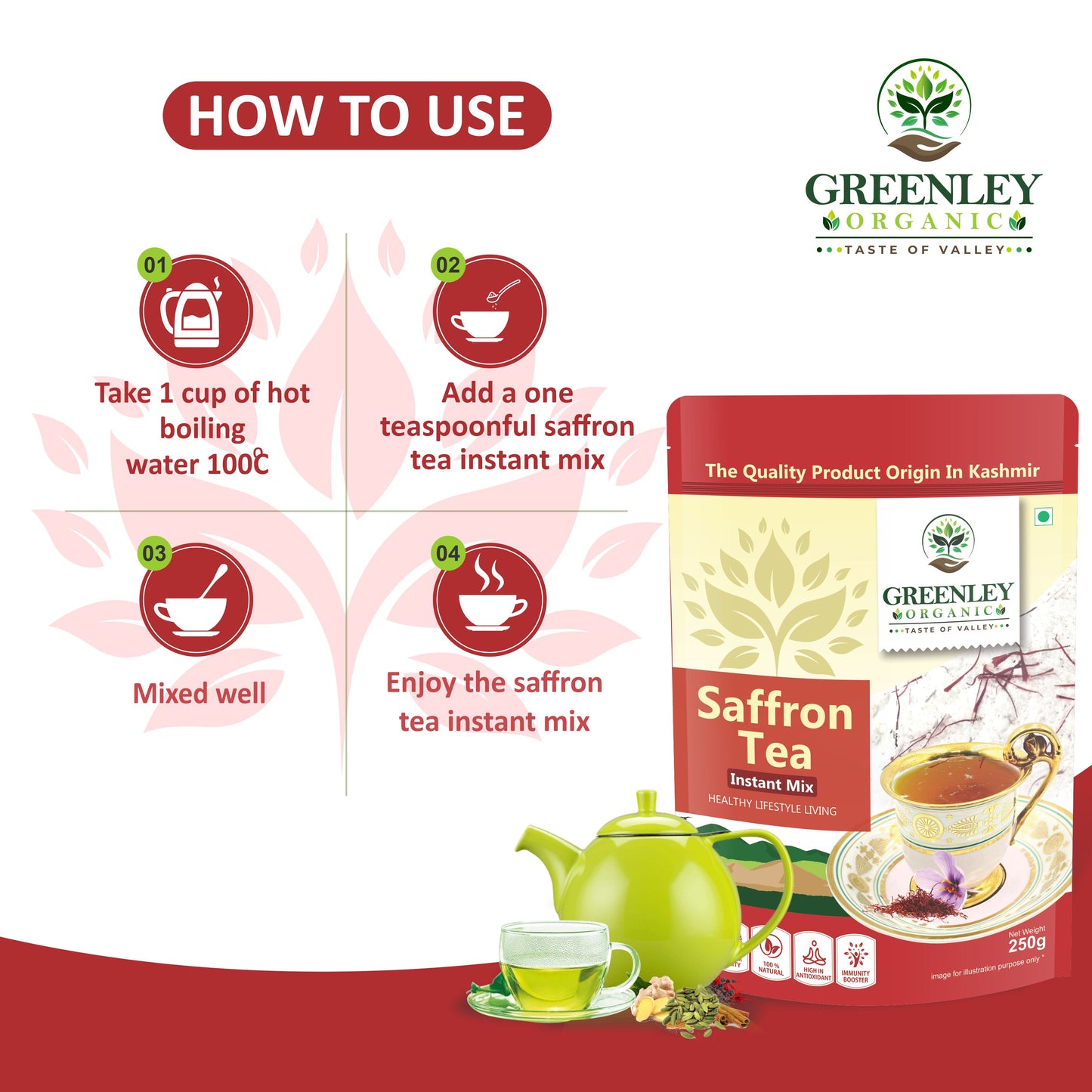 Saffron tea instant mix